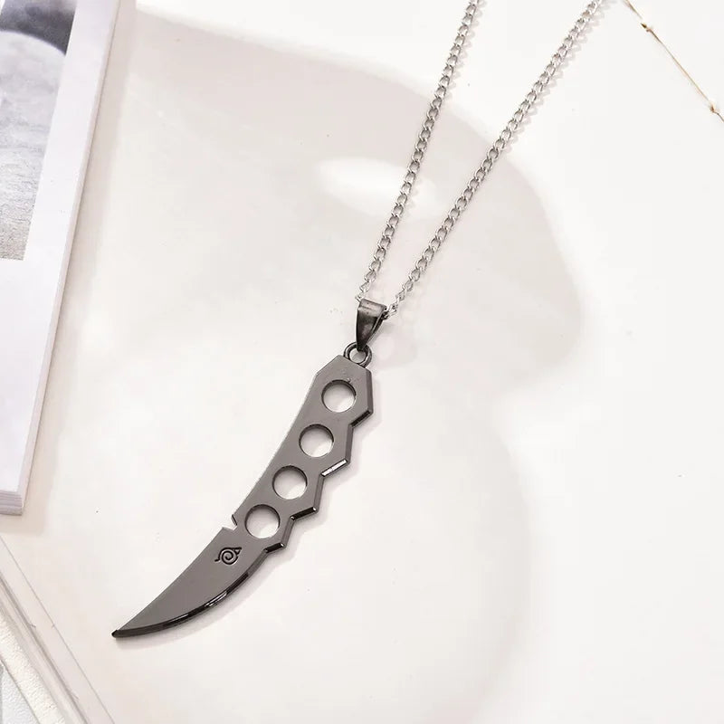 Anime Naruto Necklace Kakashi Kunai Zumaki Shuriken Action Doll Accessories Metal Alloy Pendant Cosplay Cartoon Collection Toy