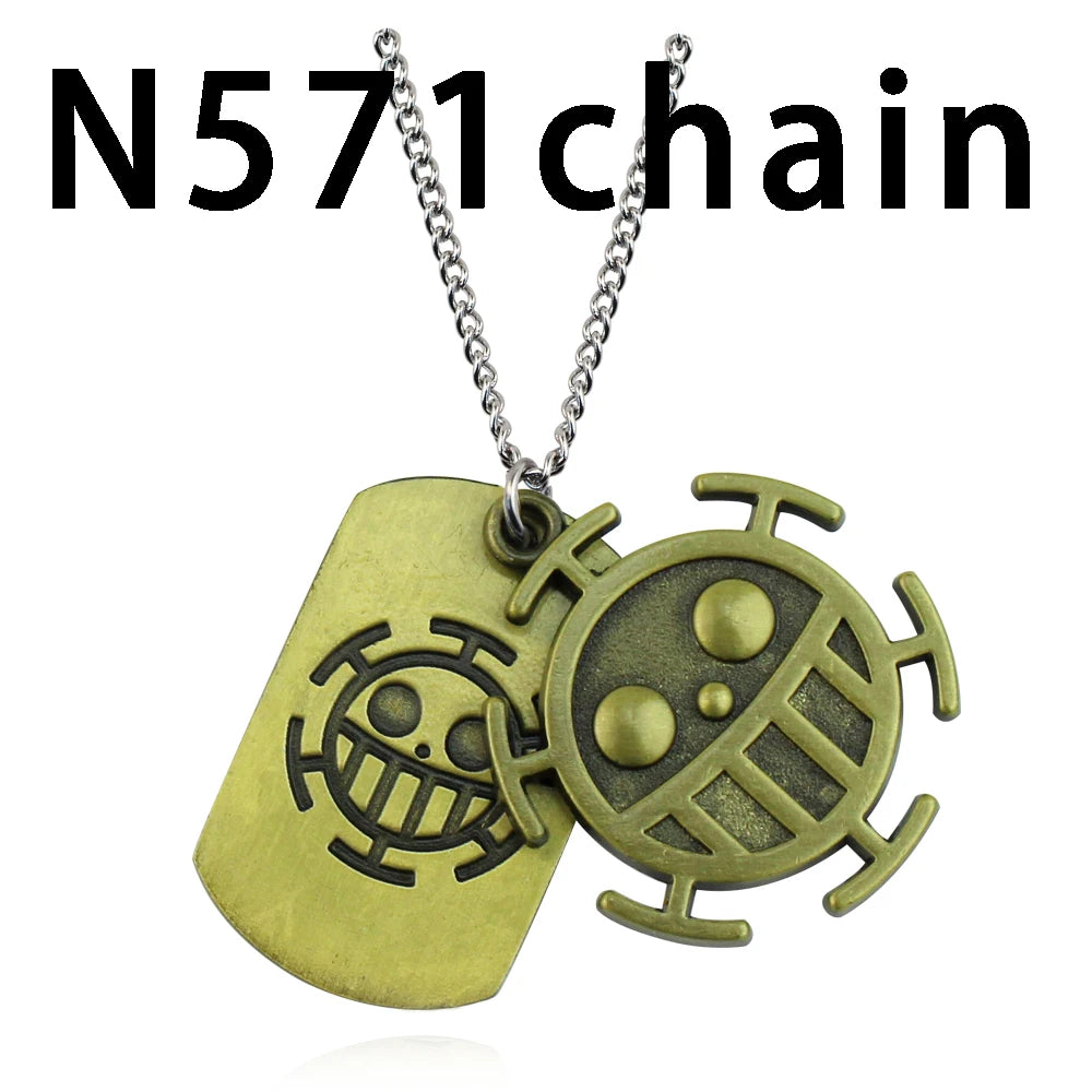 Anime Necklace Luffy Ace Pirate Skull Hat Pendant Bead Chain Choker Man Cartoon Necklaces Charm Gift Jewelry