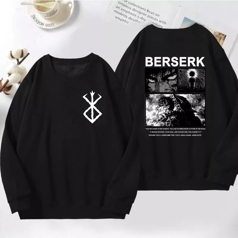 "THE ECLIPSE" - Guts - Berserk Anime Vintage Washed Oversized Sweatshirts | 5 Colors