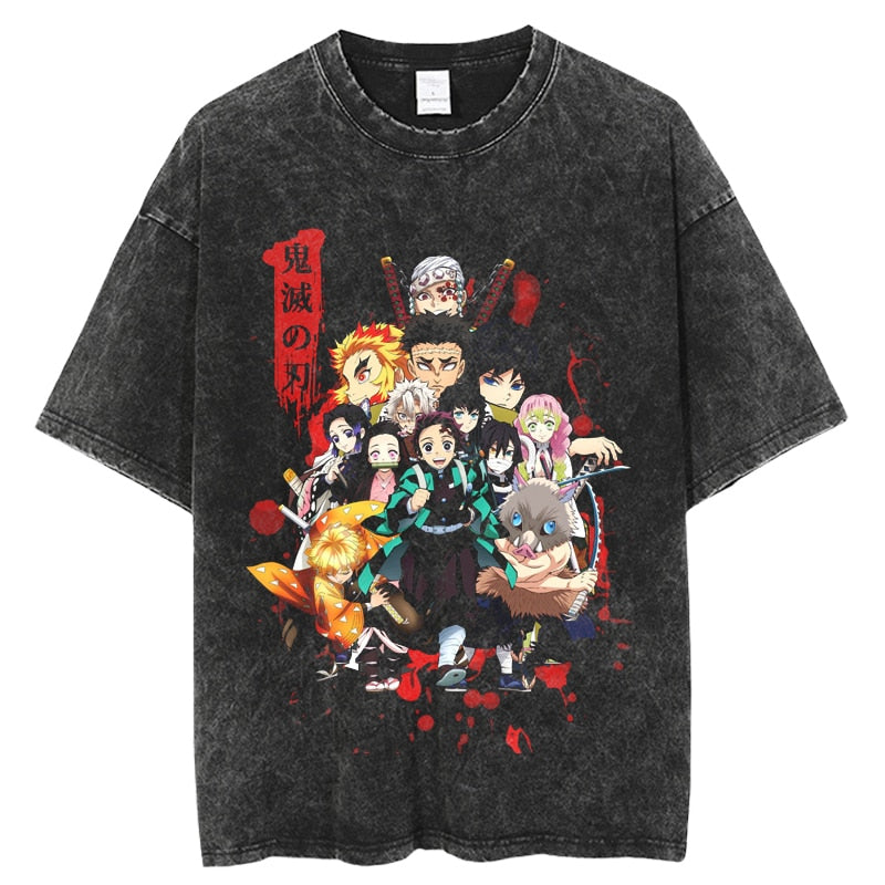 "SLAYERS" - Demon Slayer Anime Vintage Washed Oversized T-Shirts