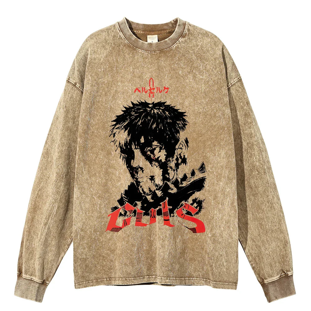 "INNOCENCE OF FATE" - Guts - Berserk Anime Vintage Washed Sweatshirt