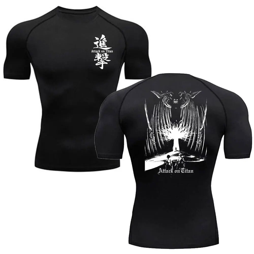 "THE WALLS FURY" - Eren Yeager - AOT Anime Gym Compression Fit T-Shirts | 3 Options