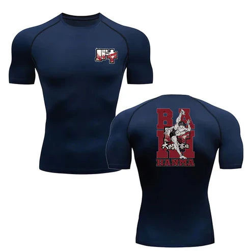 "FIST OF DEFIANCE" - Hanma - Baki Anime Gym Compression Fit T-Shirts | 4 Colors