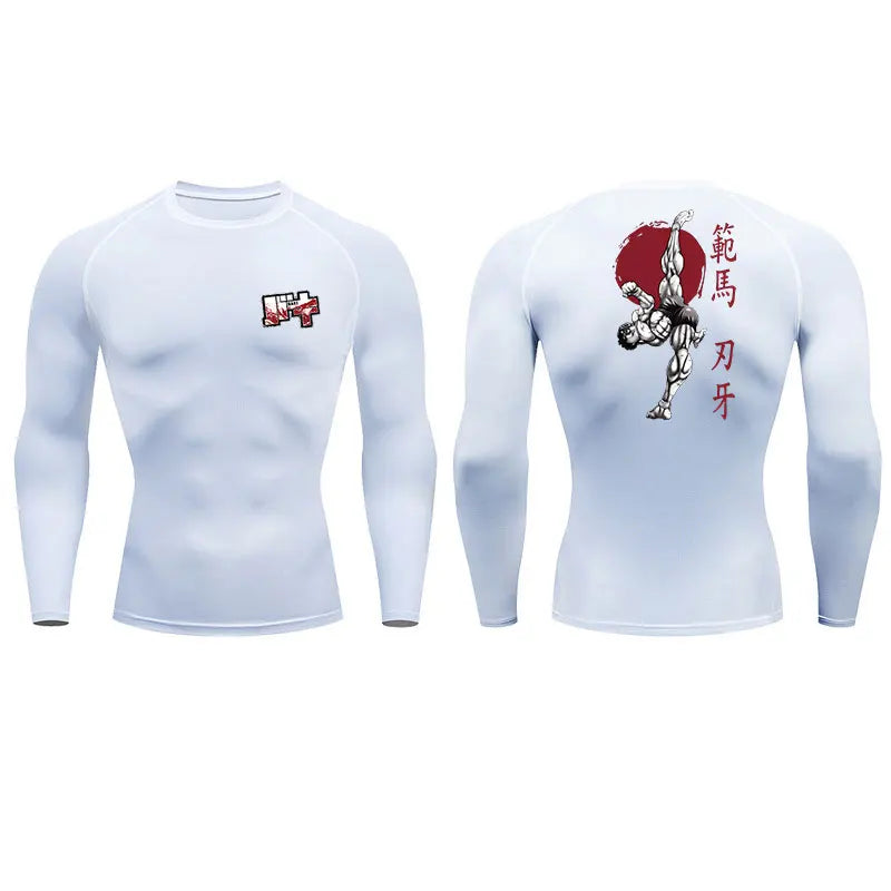 "UNWAVERING WILL" - Baki Anime Gym Compression Fit Long-Sleeve T-Shirts | 4 Colors