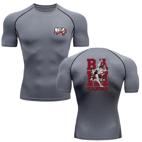 "FIST OF DEFIANCE" - Hanma - Baki Anime Gym Compression Fit T-Shirts | 4 Colors