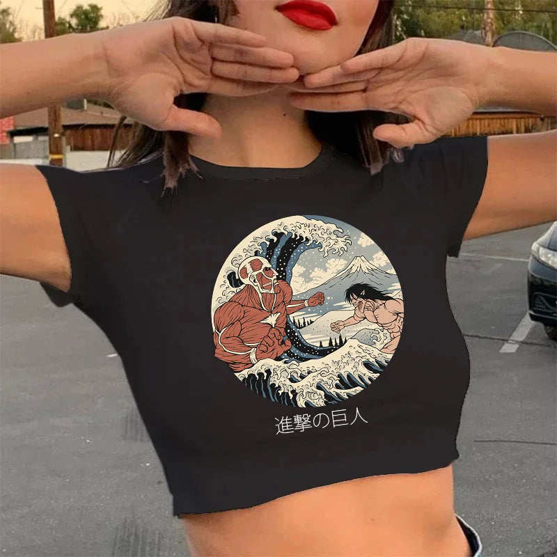 "CLASH" - Attack On Titan Anime Crop Tops | 2 Colors