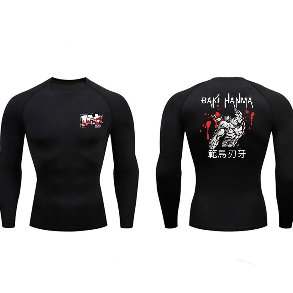 "THE BRAWLER" - Baki Anime Gym Compression Fit Long-Sleeve T-Shirts | 3 Options