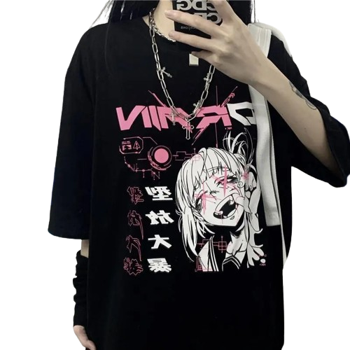 "GOTHIC" - My Hero Academia Anime Himiko Toga Oversized T-Shirts