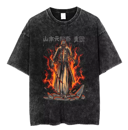 "HELL'S JUDGE" - Shigekuni - Bleach Anime Oversized Vintage Washed T-Shirts