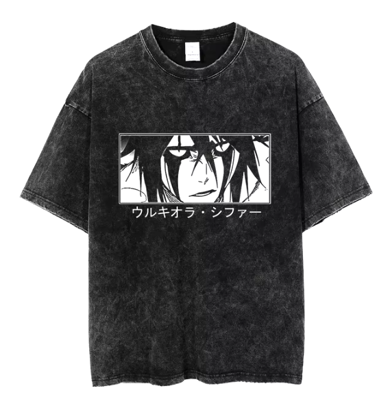 "EMPTY HEART" - Ulquiorra - Bleach Anime Oversized Vintage Washed T-Shirts