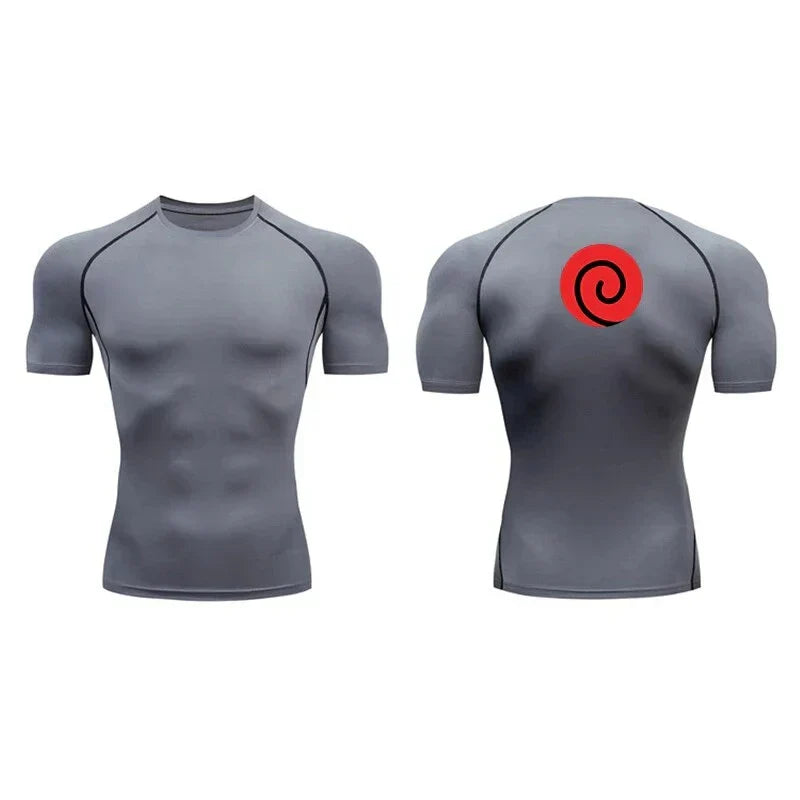 "UZUMAKI MUSCLE" - Naruto Anime Gym Compression Fit T-Shirts | V-2 | 4 Colors