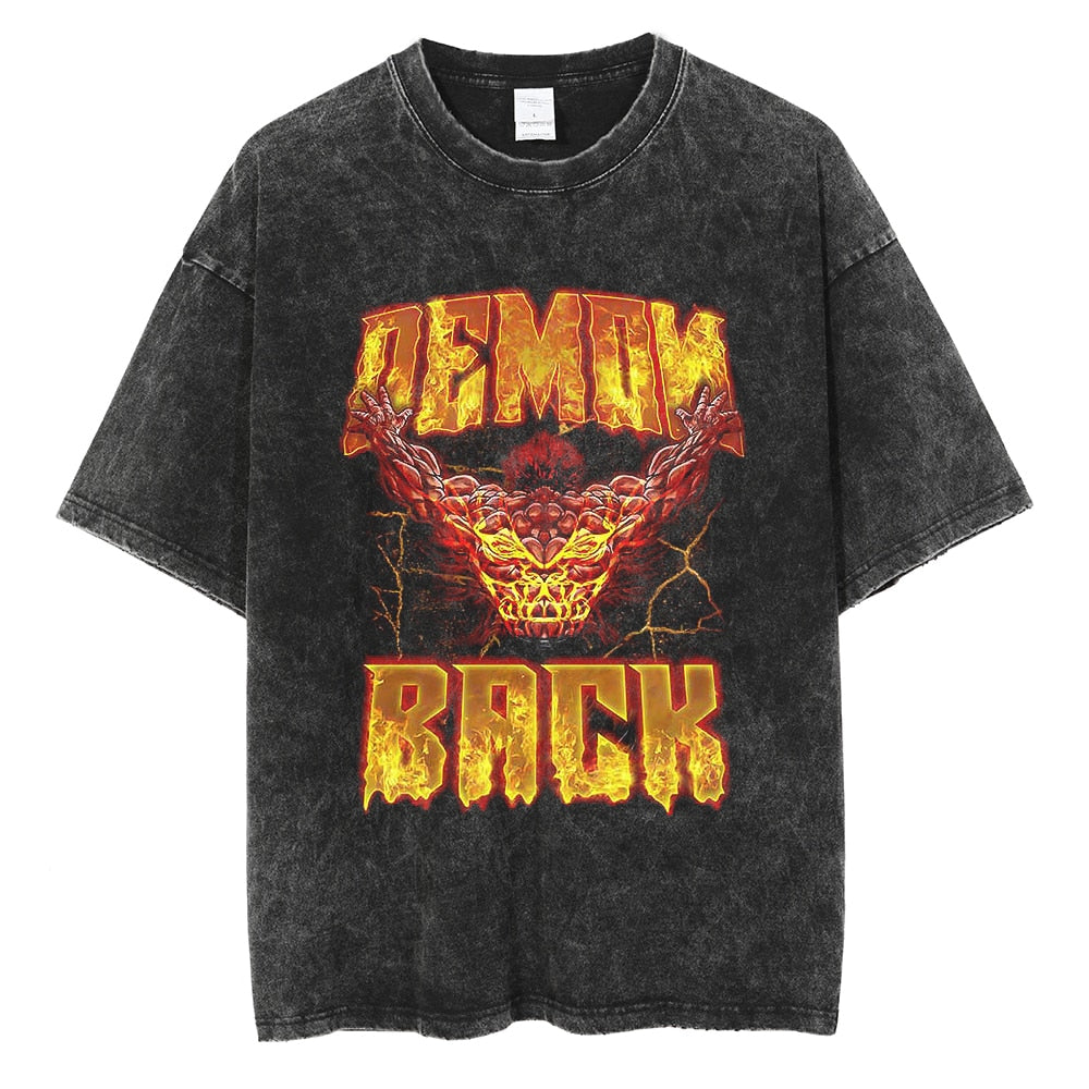 "DADDY HANMA" - Baki Anime Yujiro Hanma Oversized Vintage Washed T-Shirts