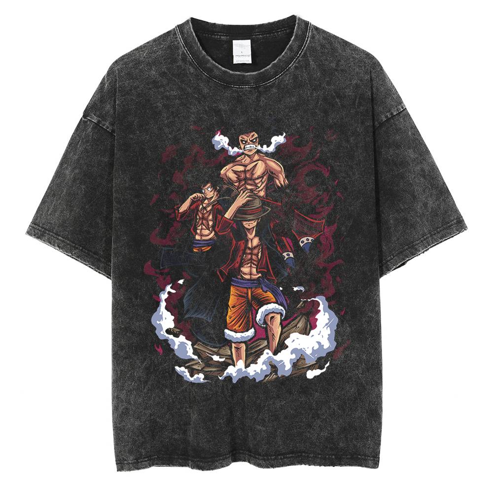 "DEPENDABLE" - Monkey D. Luffy - One Piece Anime Vintage Washed Oversized T-Shirts