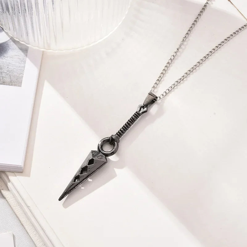 Anime Naruto Necklace Kakashi Kunai Zumaki Shuriken Action Doll Accessories Metal Alloy Pendant Cosplay Cartoon Collection Toy