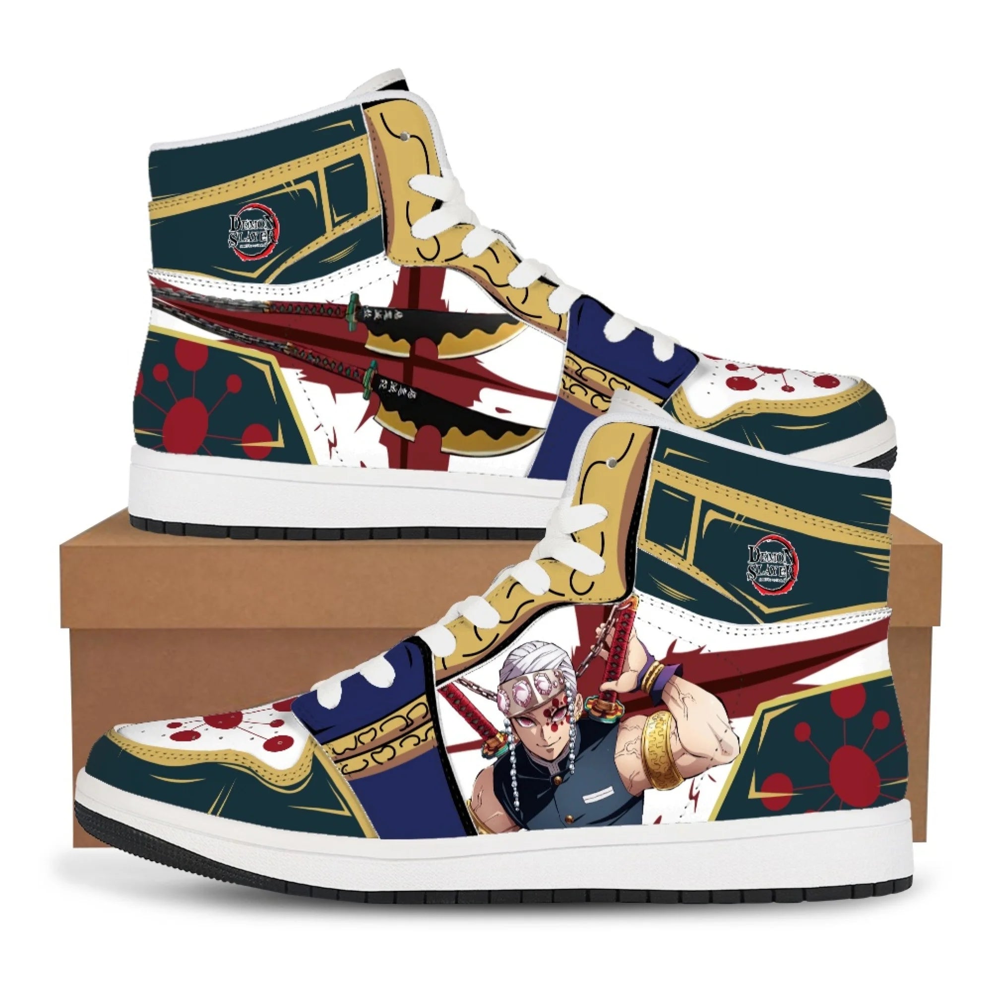 "AIR FLASHY 1" - (High Top) Tengen Uzui Demon Slayer Anime Sneakers