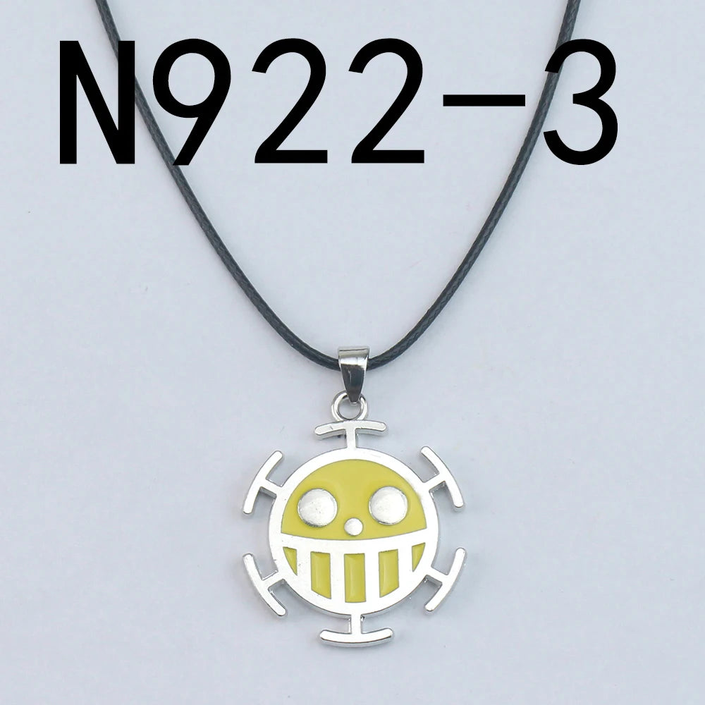 Anime Necklace Luffy Ace Pirate Skull Hat Pendant Bead Chain Choker Man Cartoon Necklaces Charm Gift Jewelry