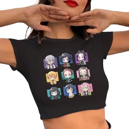 "ONISPRINT"- Demon Slayer Anime Crop Tops | 2 Colors