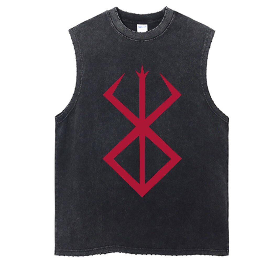 Berserk Anime Vintage Washed Guts Sleeves Tank Top