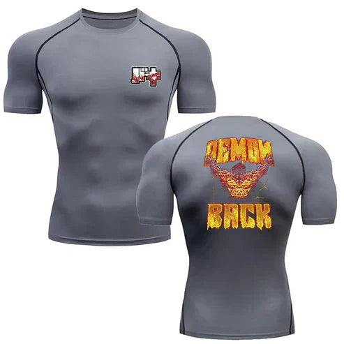 "DEMON BACK" - Yujiro - Baki Anime Gym Compression Fit T-Shirts | 4 Colors