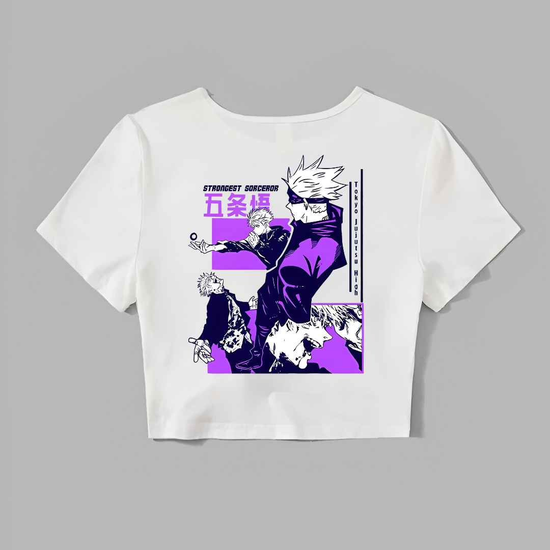 "BLUE-EYED SORCERER" - Jujutsu Kaisen Gojo Satoru Anime Crop Top