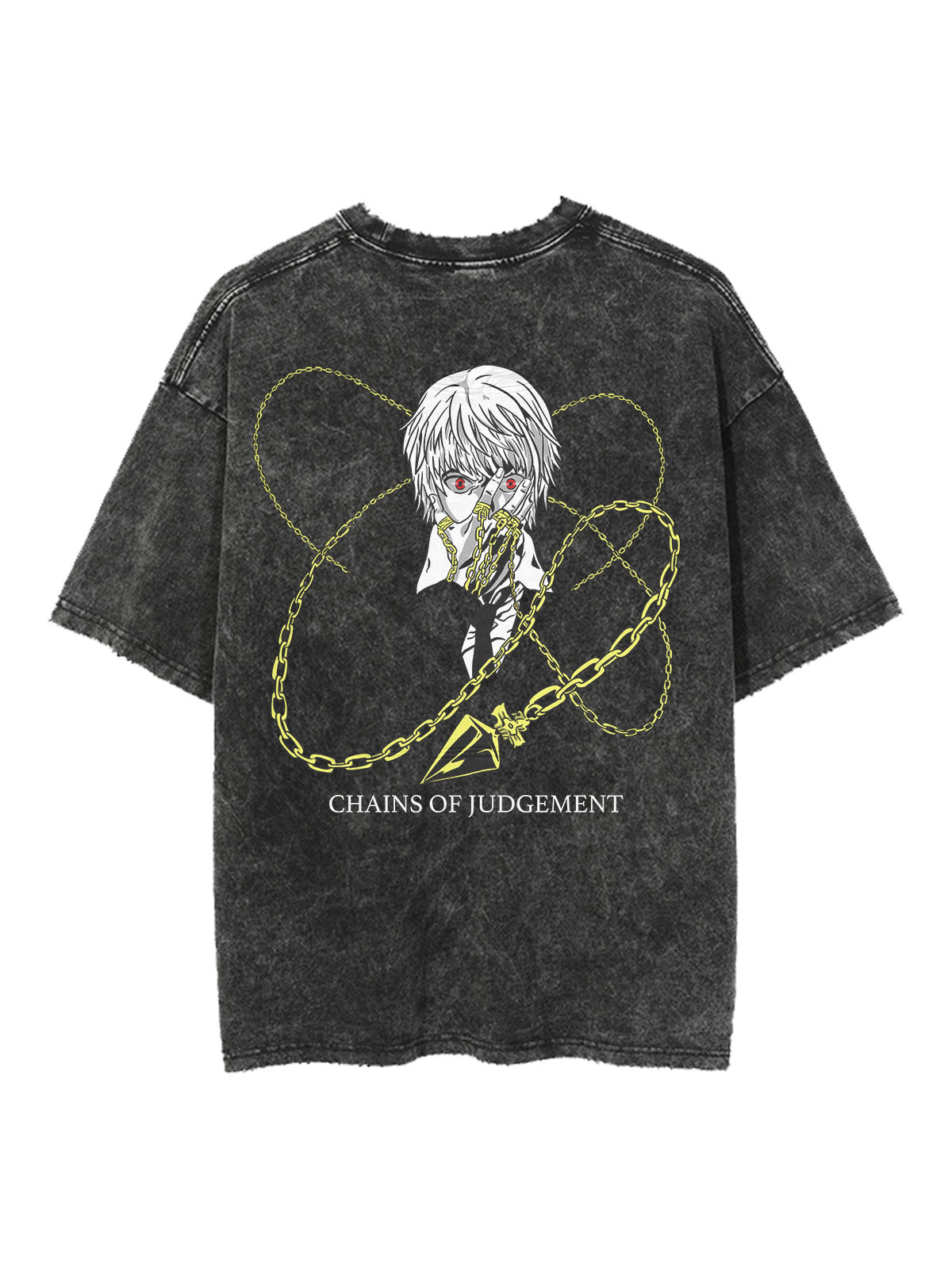 "CHAINS OF CHAOS" - Hisoka Morow  - Hunter X Hunter Anime Vintage Washed Oversized T-Shirt