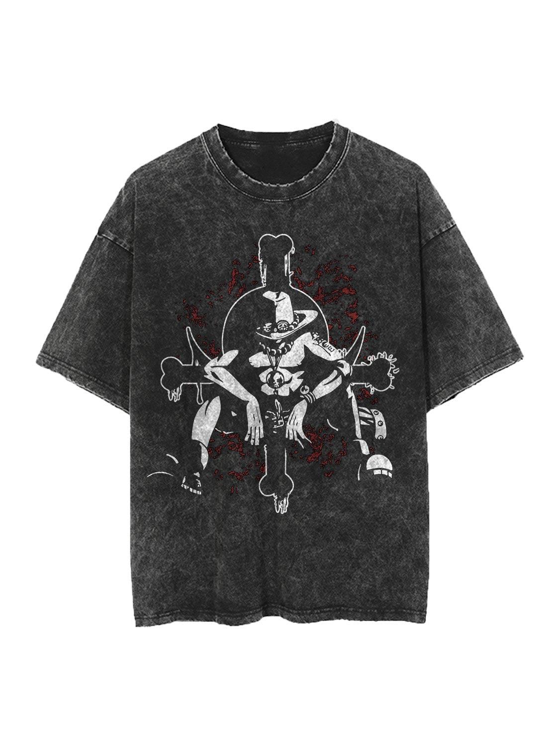 "FIRE FIST ACE" - Portgas D. Ace - One Piece Anime Vintage Washed Oversized T-Shirt