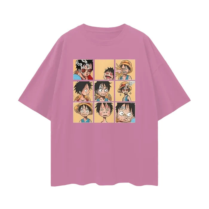 "LILL MONKEY" - Luffy One Piece Anime Oversized T-Shirts | 5 Colors - Alpha Weebs