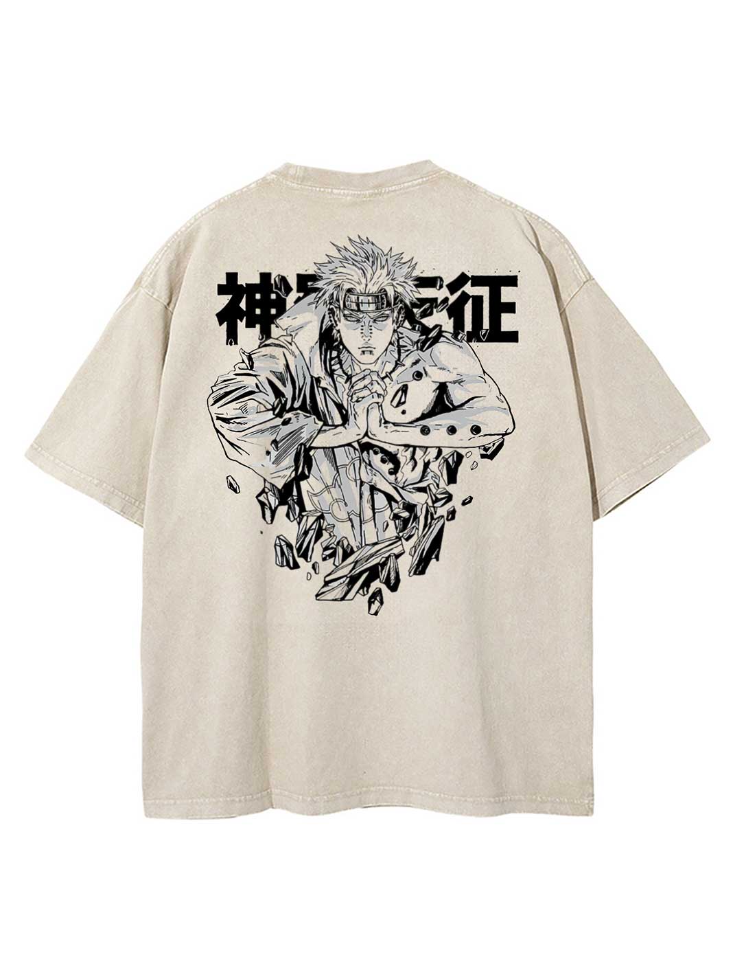 "PINNACLE OF POWER" - Satoru Gojo - JJK Anime Vintage Washed Oversized T-shirt