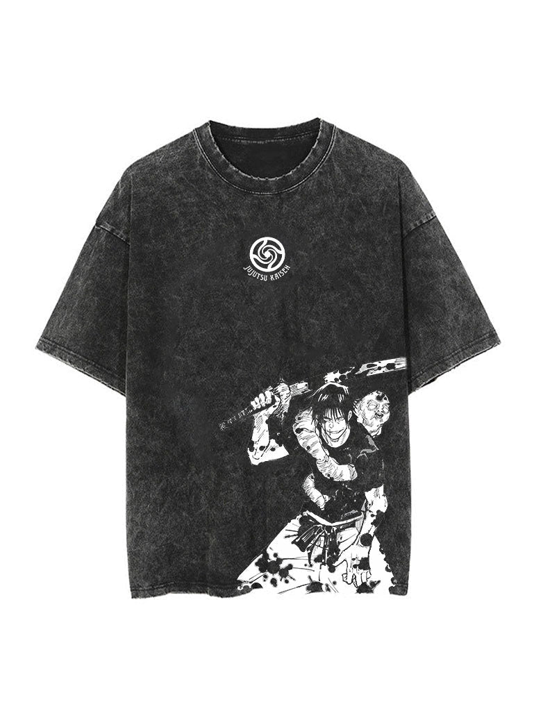 "SUPREME KILLER" - Toji Fushiguro - JJK Anime Vintage Washed Oversized T-Shirt