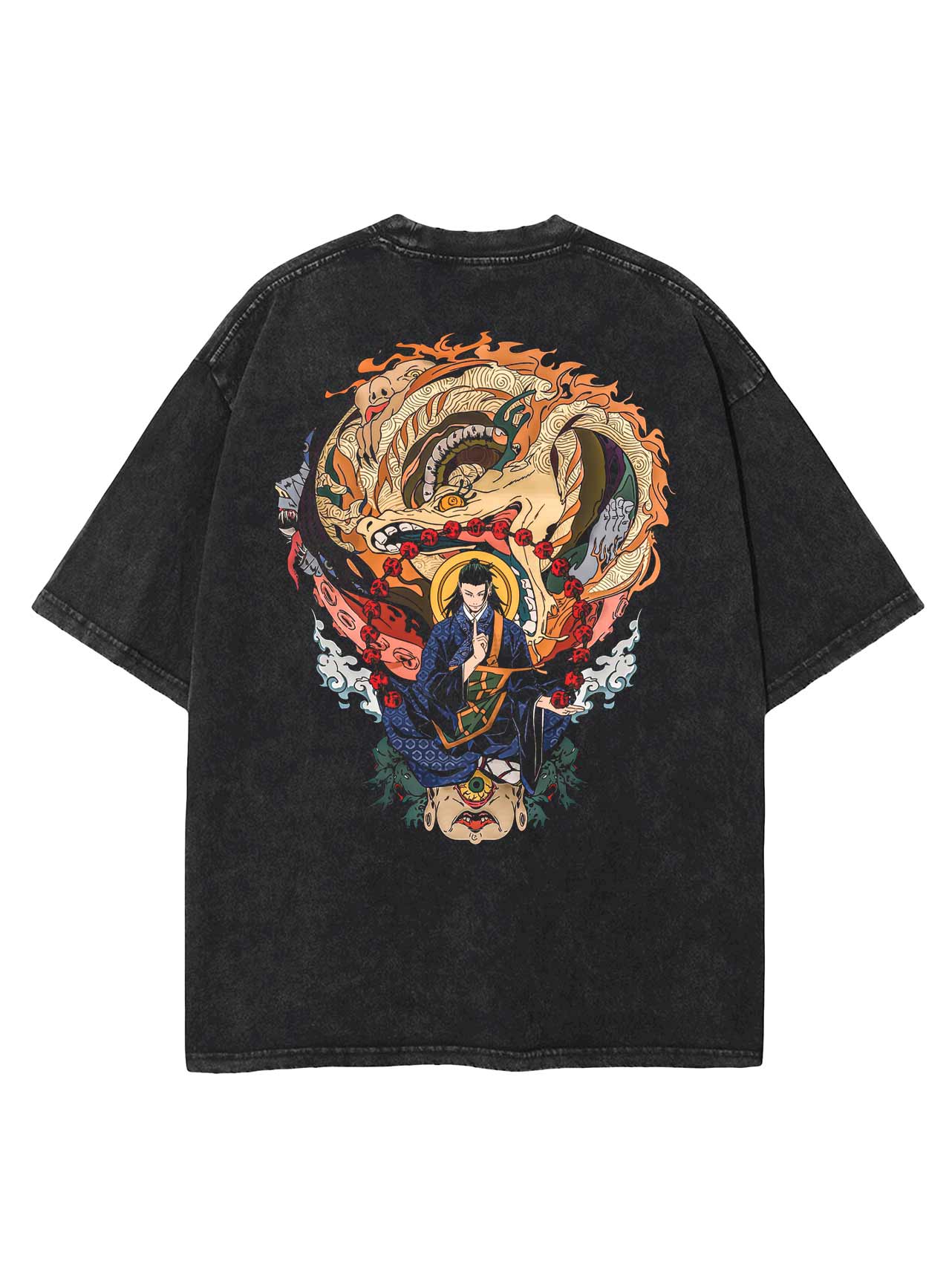 "SORCERER SUPREME" - Satoru Gojo - JJK Anime Vintage Washed Oversized T-Shirt