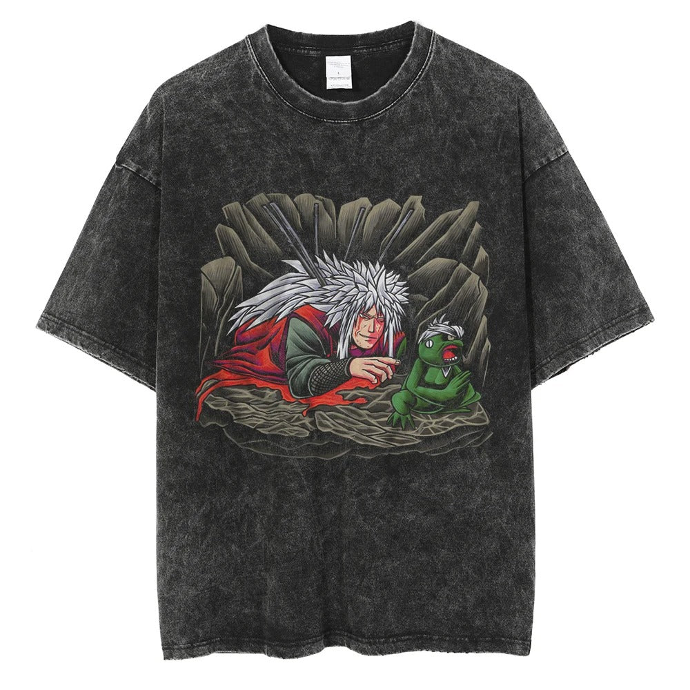 "ERO LEGACY" - Jiraiya - Naruto Anime Vintage Washed Oversized T-Shirts