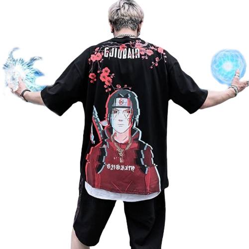 Anime - Streetwear - "DIRP ITACHI" - Naruto Anime Oversized T-shirt | 3 colors - Alpha Weebs