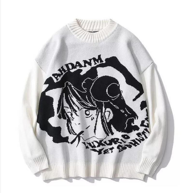 Anime - Streetwear - "MOON GIRL" - Anime Knit Sweater | 2 Colors - Alpha Weebs