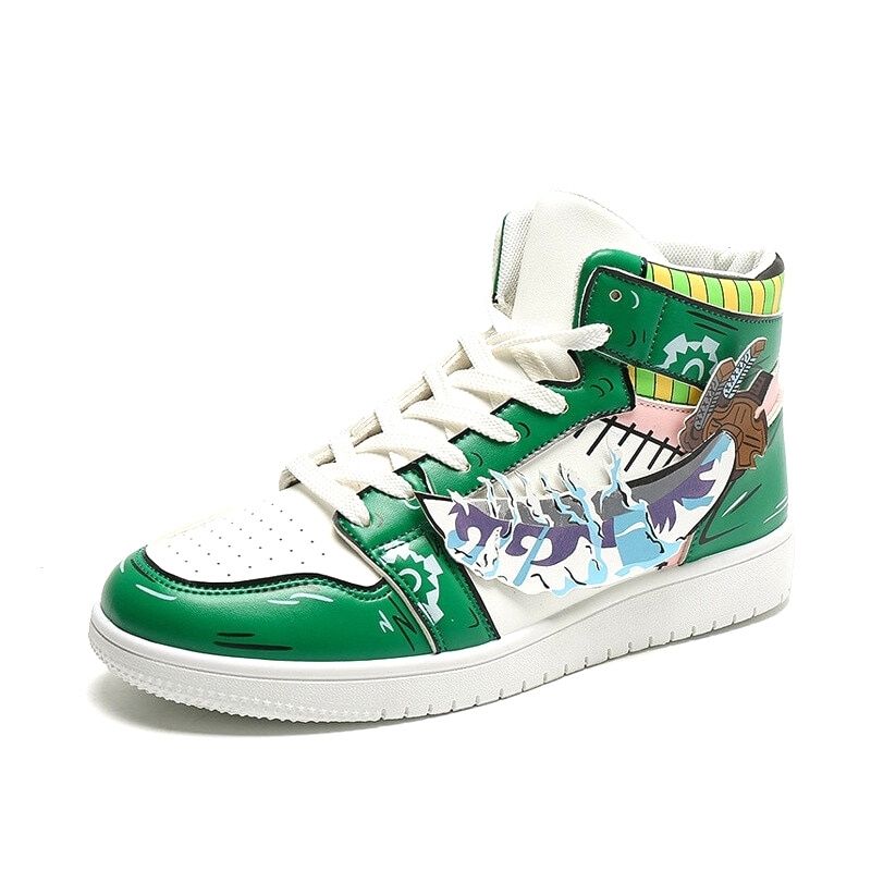 Anime - Streetwear - "AIR ZORO 1" - Wano (High Top) - One Piece Anime Sneakers - Alpha Weebs