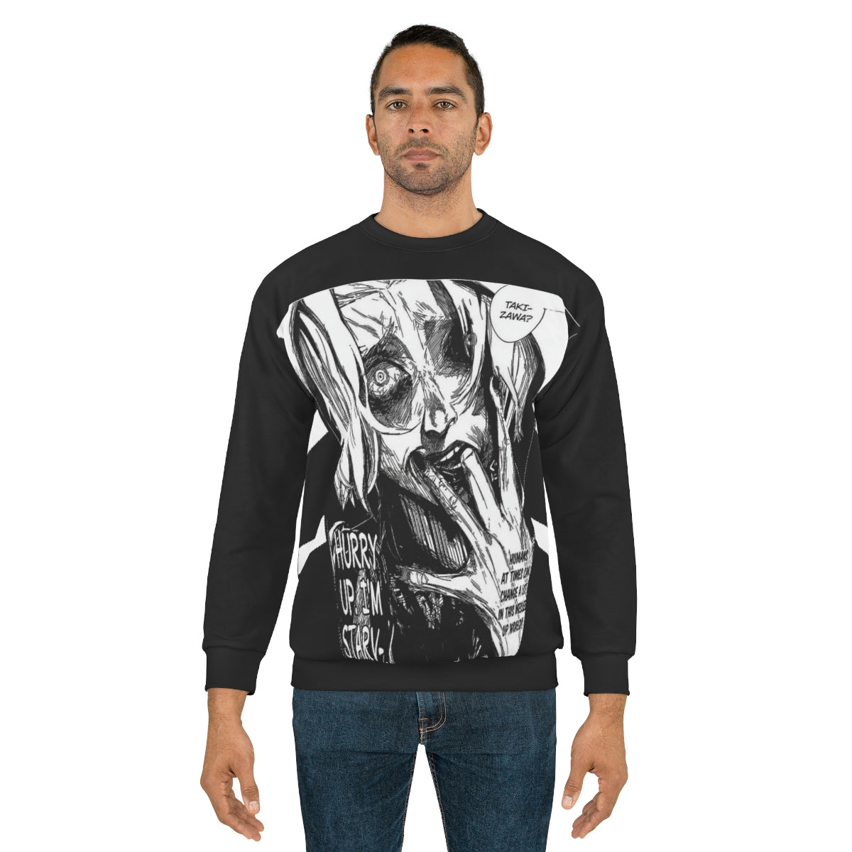 "HUMAN GHOST" - Takizawa Tokyo Ghoul Anime Oversized Sweatshirt | 2 Colors - Alpha Weebs