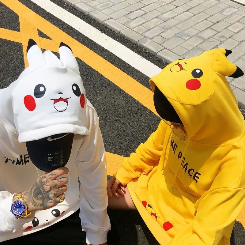 Anime - Streetwear - "Pikachu" Pokemon Anime Oversized Hoodies | 2 Colors - Alpha Weebs