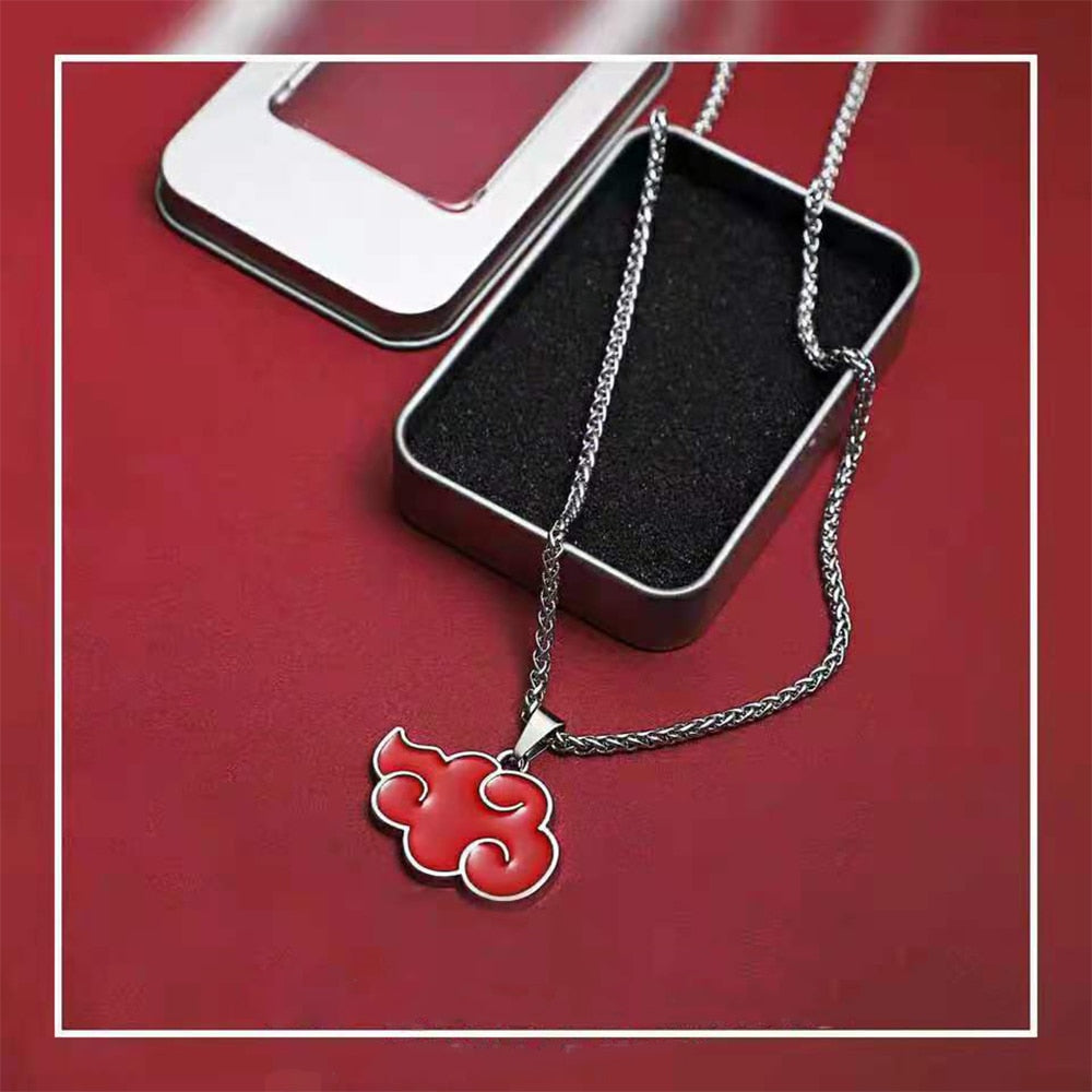 Anime - Streetwear - "AKATSUKI RED CLOUD" - Naruto Anime Pendant Necklace - Alpha Weebs