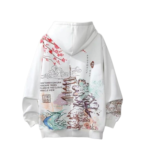 "JAPANESE LANDSCAPE" - Anime Oversized Hoodie | 2 colors - Alpha Weebs