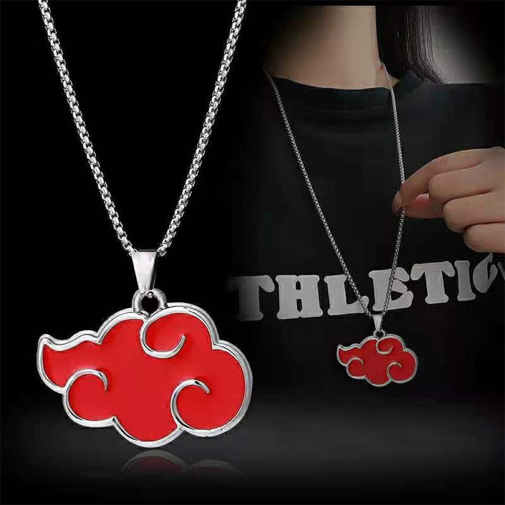 Anime - Streetwear - "AKATSUKI RED CLOUD" - Naruto Anime Pendant Necklace - Alpha Weebs