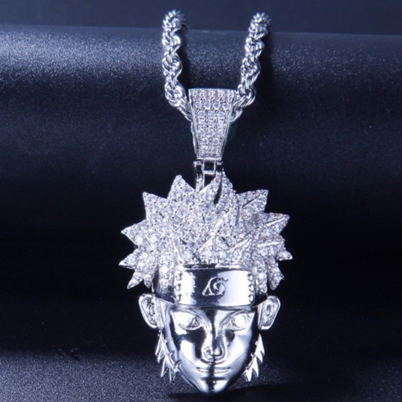 Anime - Streetwear - Prophecy Bust Down Necklace - Naruto Anime | 2 Colors - Alpha Weebs