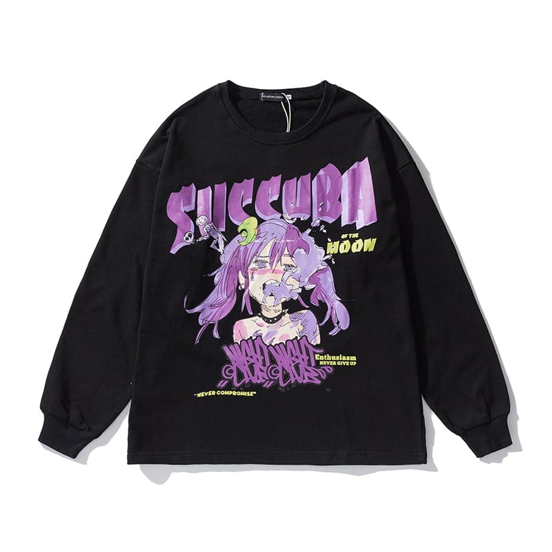 Anime - Streetwear - "SUCCUBA" - Anime Sweatshirt | 3 Colors - Alpha Weebs