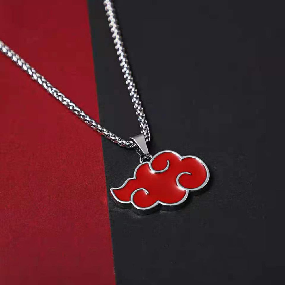 Anime - Streetwear - "AKATSUKI RED CLOUD" - Naruto Anime Pendant Necklace - Alpha Weebs