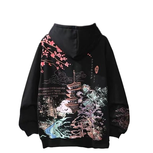 "JAPANESE LANDSCAPE" - Anime Oversized Hoodie | 2 colors - Alpha Weebs