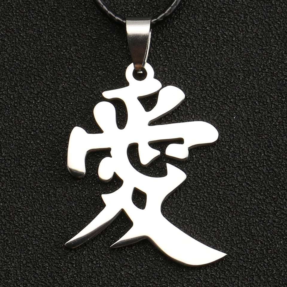 Anime - Streetwear - "LOVE" - Gaara - Naruto Anime Pendant Necklace - Alpha Weebs