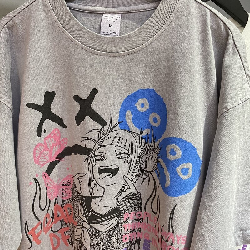 Anime - Streetwear - "PSHYCE" - MHA Himiko Toga Anime Oversized T-Shirt | 3 Colors - Alpha Weebs