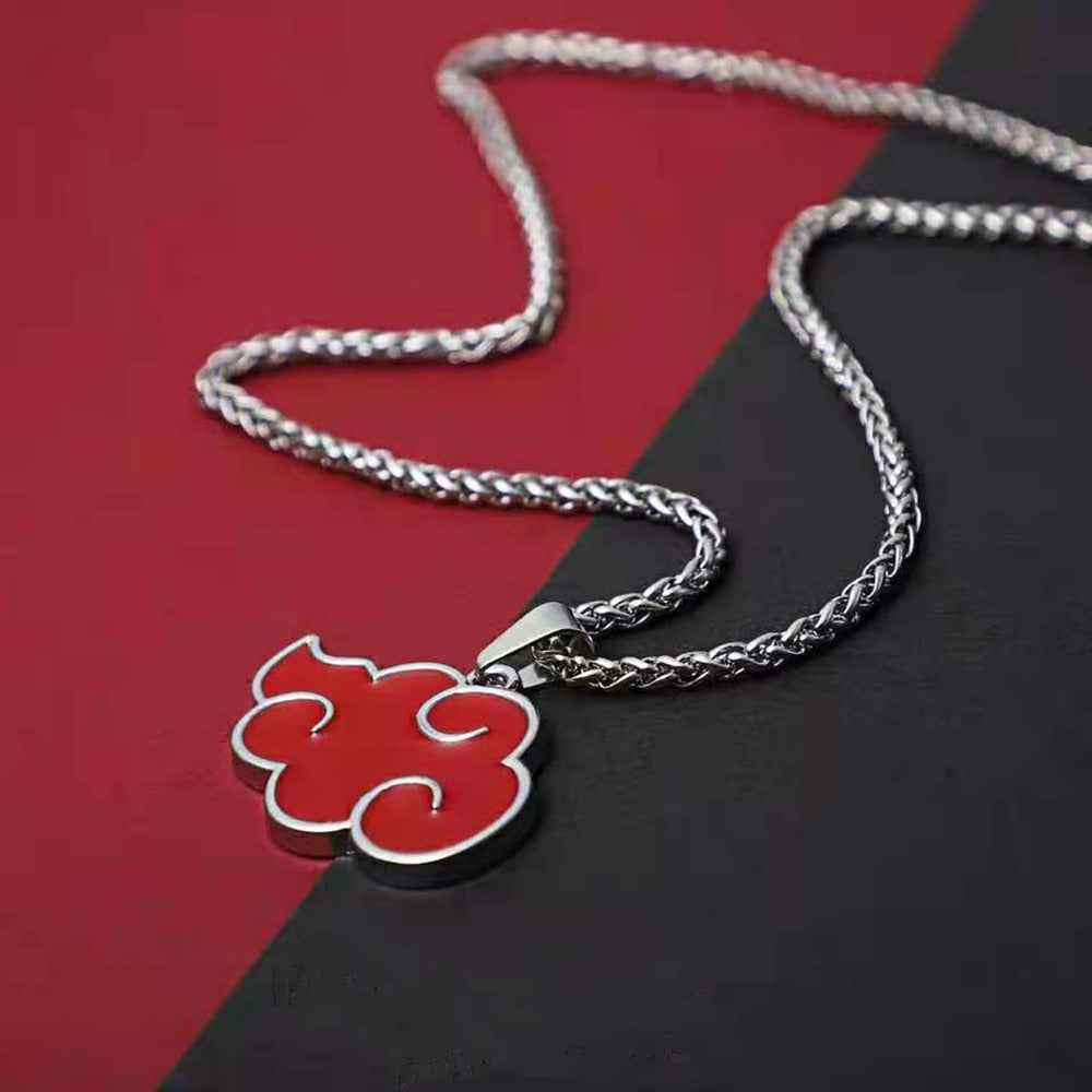 Anime - Streetwear - "AKATSUKI RED CLOUD" - Naruto Anime Pendant Necklace - Alpha Weebs