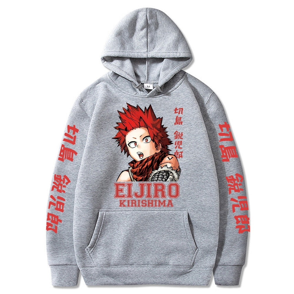 Anime - Streetwear - Eijiro Kirishima - MHA Anime Oversized Hoodies | 4 Colors - Alpha Weebs