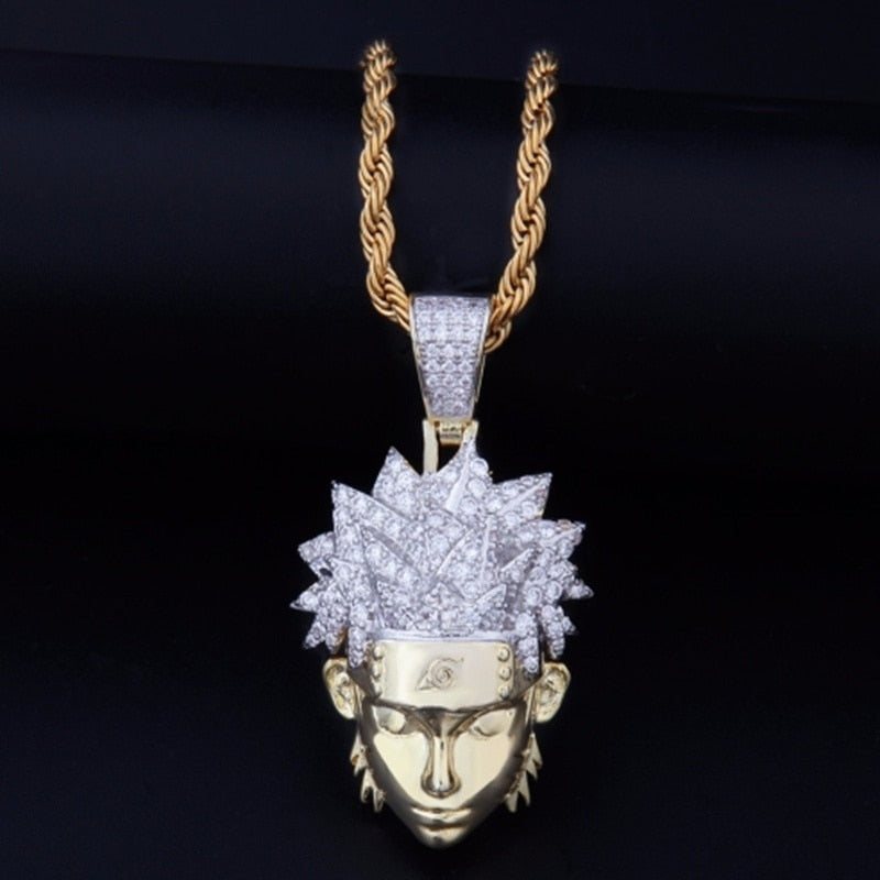 Anime - Streetwear - Prophecy Bust Down Necklace - Naruto Anime | 2 Colors - Alpha Weebs