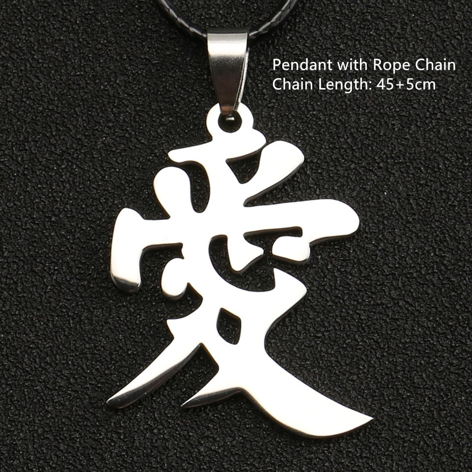 Anime - Streetwear - "LOVE" - Gaara - Naruto Anime Pendant Necklace - Alpha Weebs