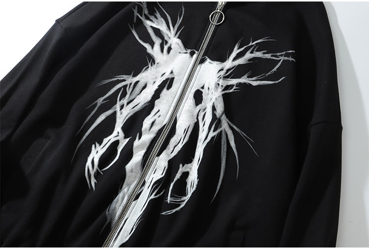 Anime - Streetwear - "BORED SHINIGAMI 2" - Death Note Ryuk Anime Full Zip Up Hoodie - Alpha Weebs